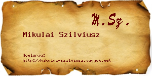 Mikulai Szilviusz névjegykártya
